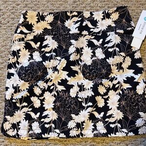 Tribal Black and Cream Floral Mini Skirt